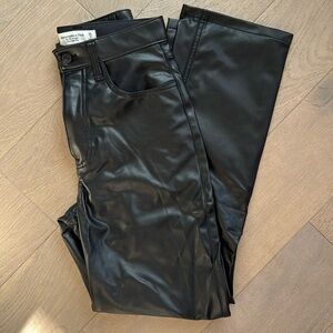 Abercrombie 90s Straight Ultra High Rise Faux Leather Pants